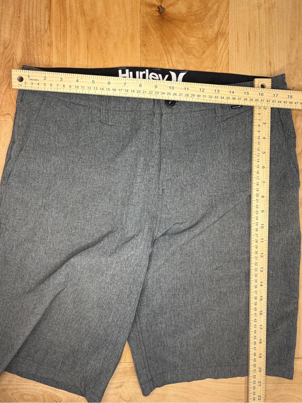 Hurley Men's Charcoal Flat-Front Walk Shorts